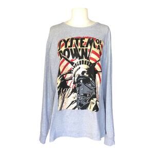 System Of A Down Liberty Bandit Sweatshirt Gray Crew Neck Long Sleeve Unisex LG